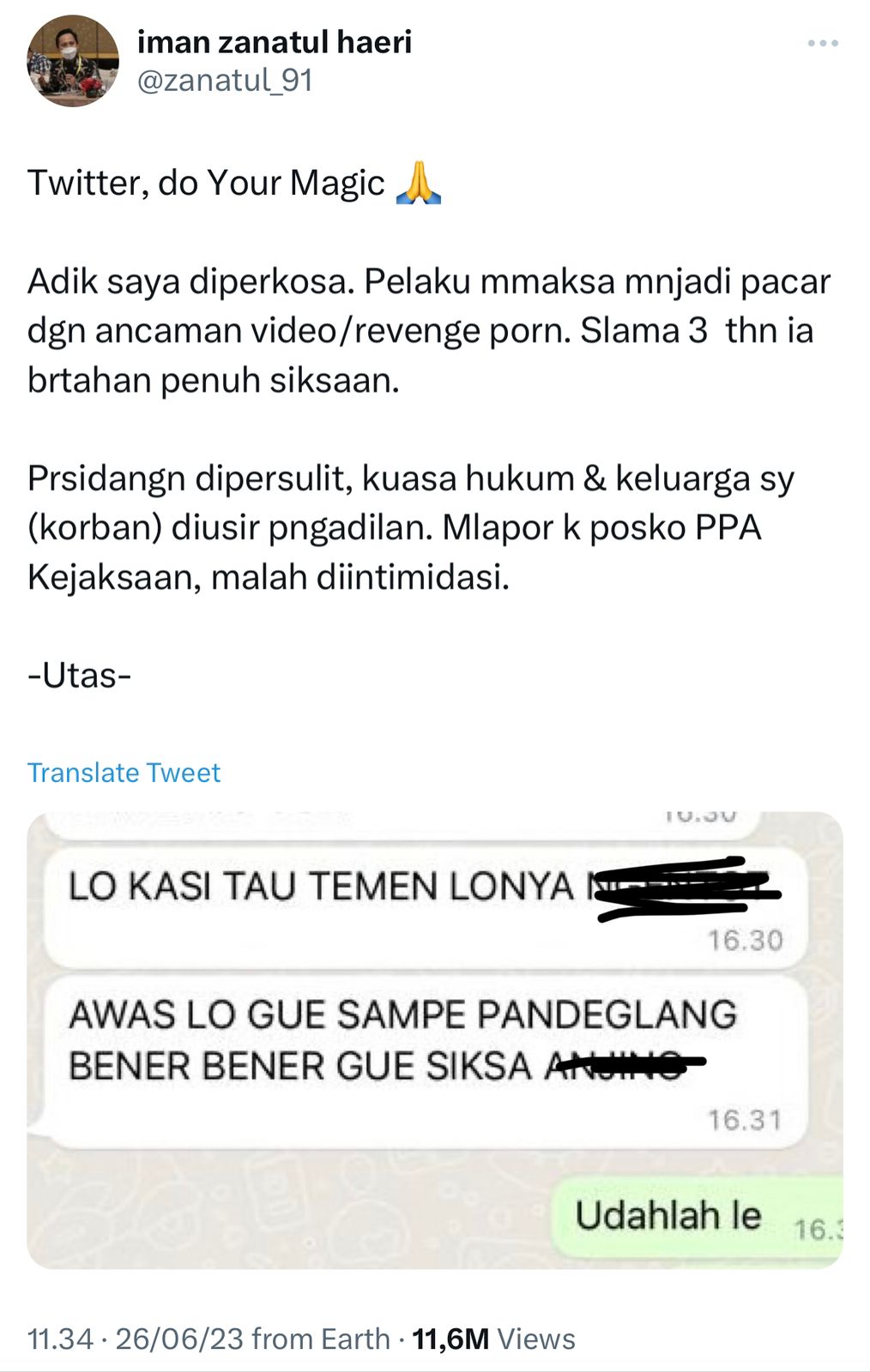 Kasus Revenge Porn Pandeglang Viral Di Twitter, Nasib Korban Memilukan